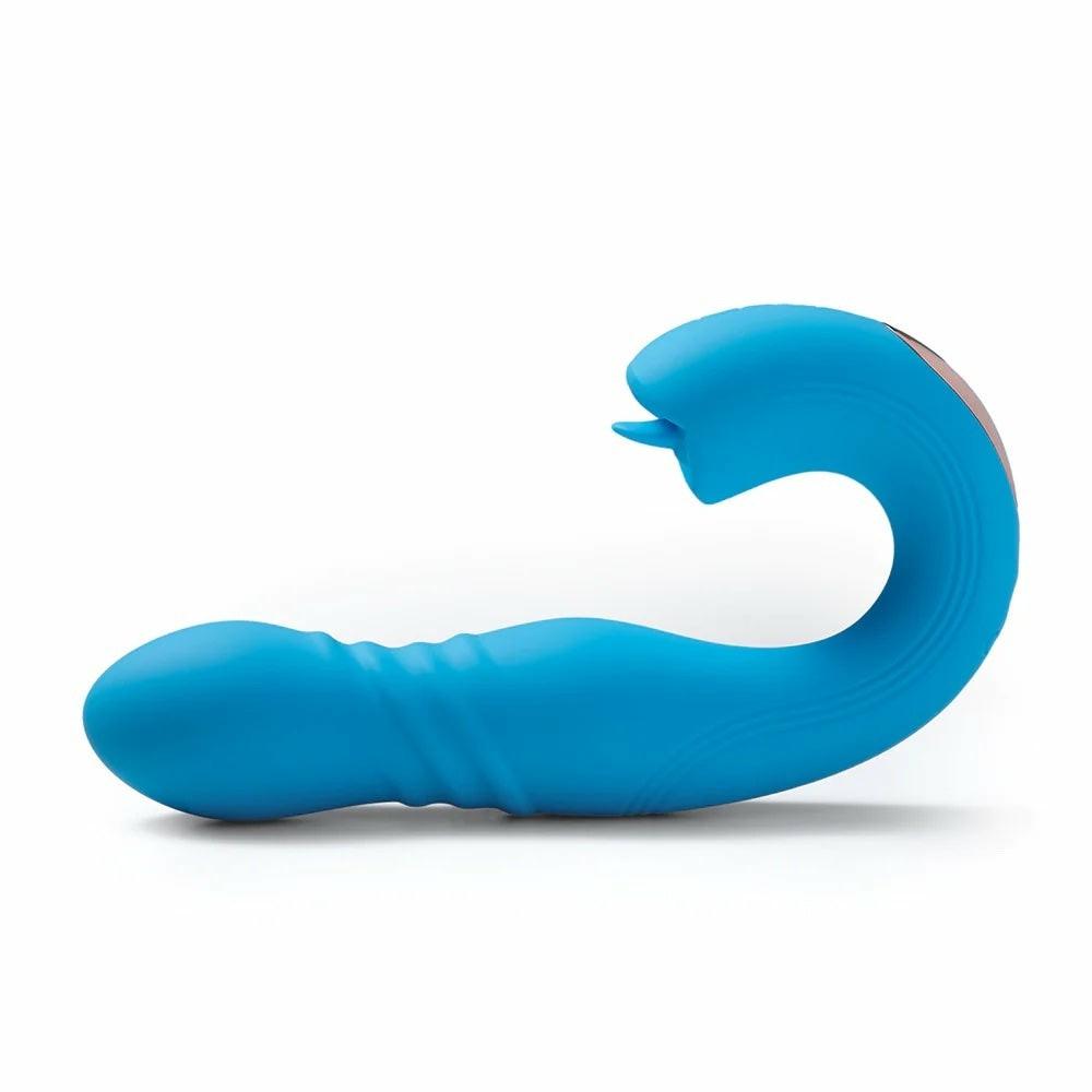 App Control Vibes | Joi Thrust G-Spot & Licking Vibrator – App Controlled – Blue App Control Vibes App Control Vibes