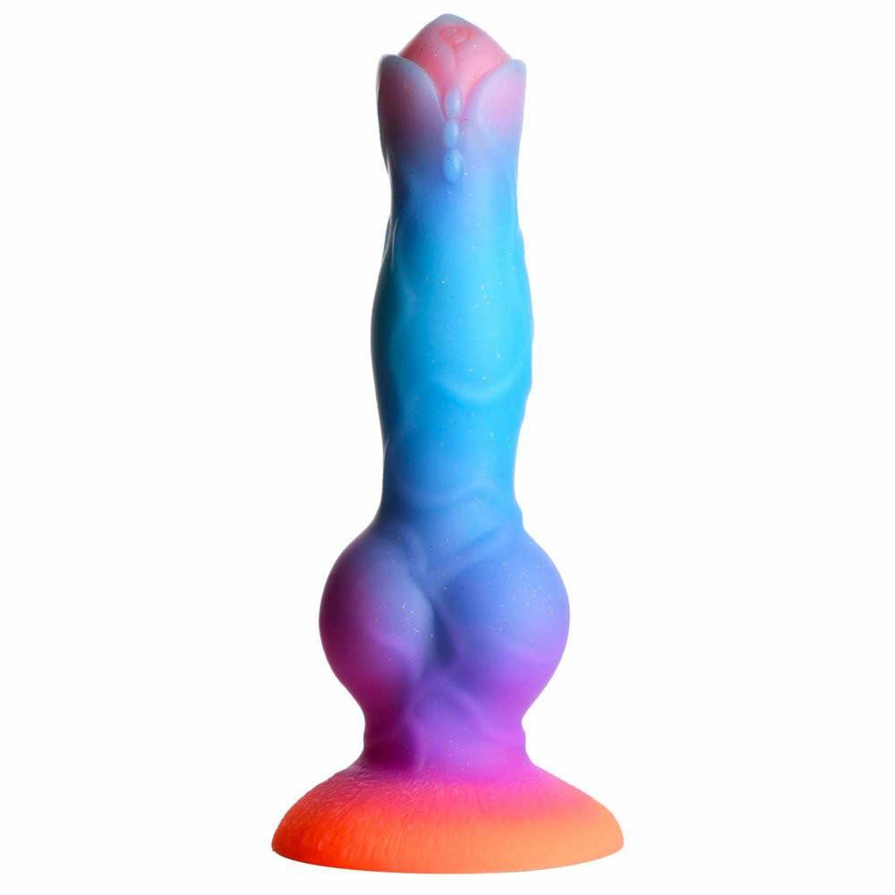 Non-Realistic Dildos | Space Cock Glow-In-The-Dark Silicone Alien Dildo – Orange, Purple & Blue Dildos Non-Realistic Dildos