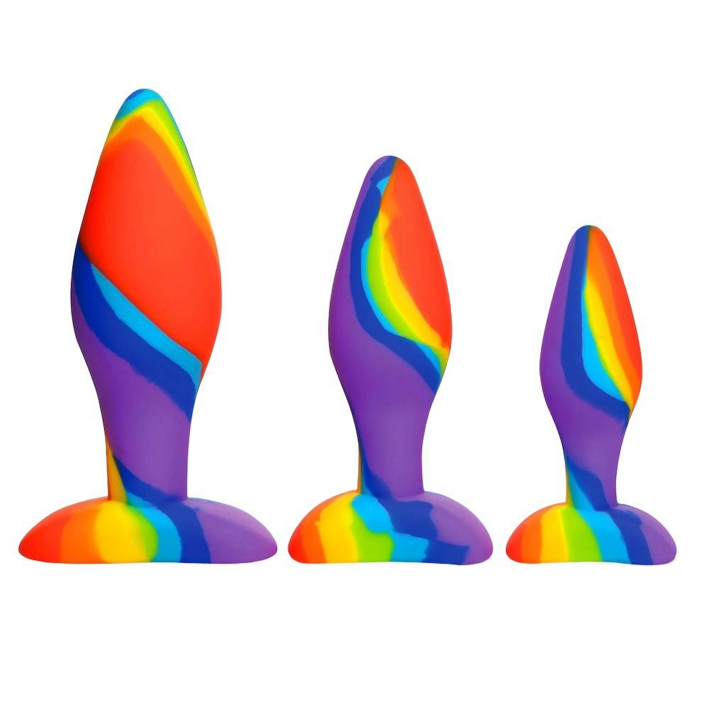 Plugs/Vibes | Simply Sweet Rainbow Silicone Butt Plug Set Of 3 Pegging/Plugs Plugs/Vibes