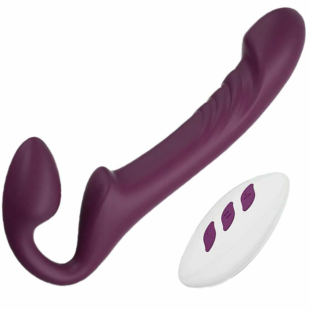 Remote Control Vibes | Bliss Rotating Head Remote Control Strapless Strap On – Maroon Remote Control Vibes Remote Control Vibes