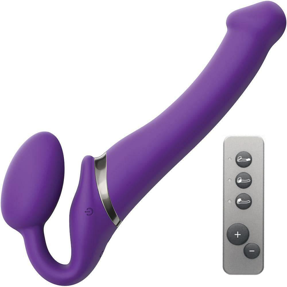 Remote Control Vibes | Strap-On-Me Double Ended Vibe Remote Control – Medium – Purple Vibrators Remote Control Vibes